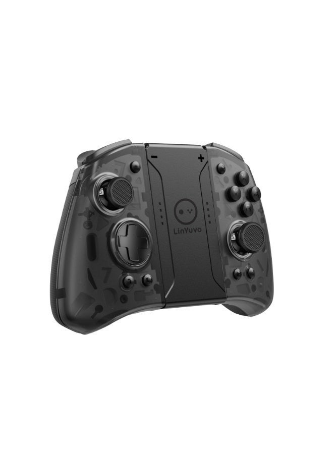 LinYuvo وحدة تحكم ألعاب بلوتوث Classic Joypad LinYuvo KS33 لجهاز Switch و Switch Lite و Switch OLED مع 8 ألوان من إضاءة RGB، عصا تحكم معدنية، جيروسكوب بستة محاور، وظيفة Turbo، اهتزاز مزدوج قابل للتعديل، وظيفة إيقاظ، تحكم بالحركة، انفجار سريع، بطارية 500mAh - Image 3